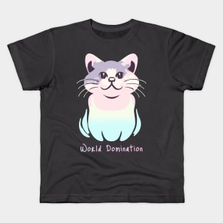 Cat want World Domination Kids T-Shirt